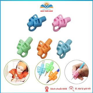 Dụng Cụ Hỗ Trợ Cầm Bút Xỏ 3 Ngón Silicon Chỉnh Tư Thế Cầm Bút Đúng Cách Cho Bé, Đệm Cầm Bút