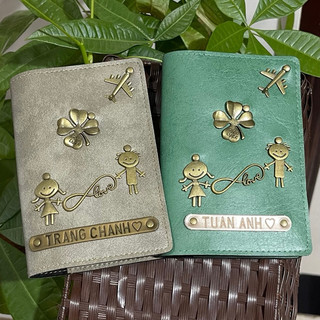Vỏ bọc hộ chiếu bền đẹp passport cover khắc tên chủ nhân
