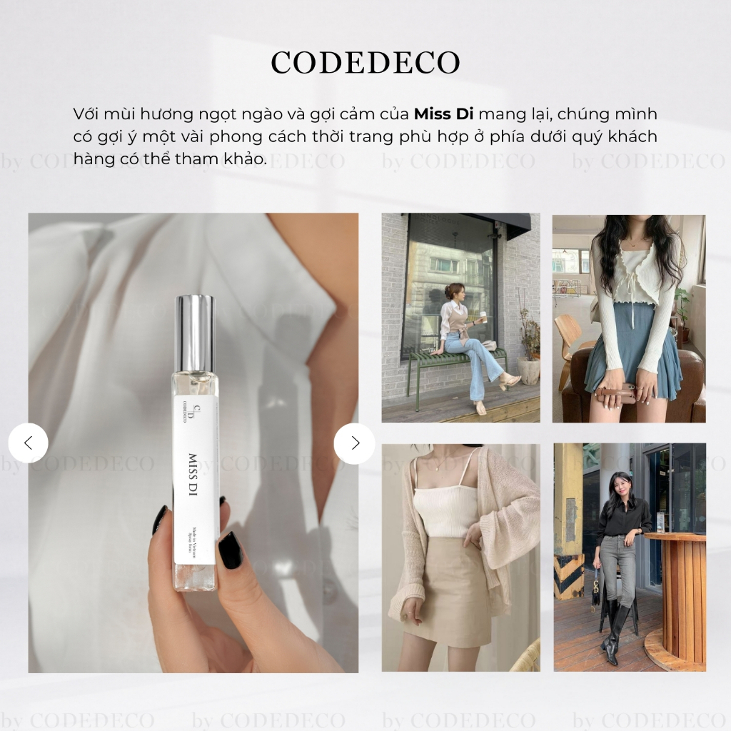 Tinh dầu nước hoa CODEDECO Miss Di 10ml dạng xịt | BigBuy360 - bigbuy360.vn