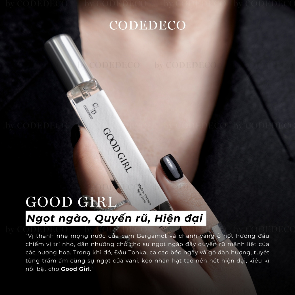 Tinh dầu nước hoa CODEDECO Good Girl 10ml dạng xịt | BigBuy360 - bigbuy360.vn