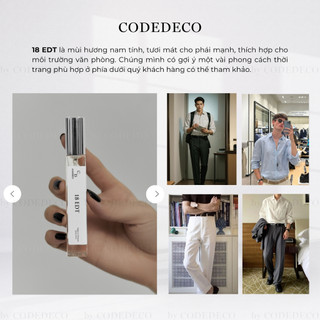 Tinh dầu nước hoa nam CODEDECO 18 EDT 10ml