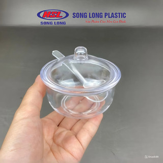 Bát Hũ Đựng Gia Vị Tỏi Ớt, Sa Tế Kèm Thìa Bằng Nhựa Song Long Cao Cấp, Bát Đường Trong Suốt Tiện Lợi, An Toàn 2842