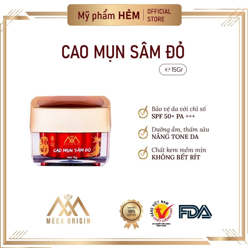 Cao mụn sâm đỏ MEEA ORGANIC Size 5g - 15g