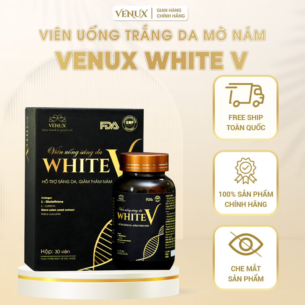 Viên uống trắng da mờ nám WhiteV