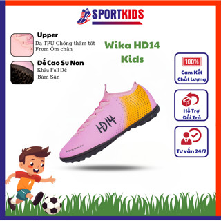 Giày Đá Bóng Trẻ Em Wika Hoàng Đức HD14 Chính Hãng, Giày Đá Banh Ôm Chân Cho Bé Thiết Kế Bền Nhẹ