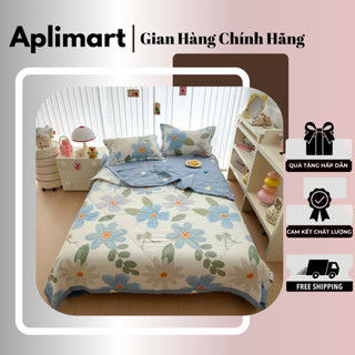 Bộ Chăn Ga Gối Cotton 100% - Chăn Hè Chần Bông Mỏng Hoạ Tiết Ngộ Nghĩnh Cho Các Bé