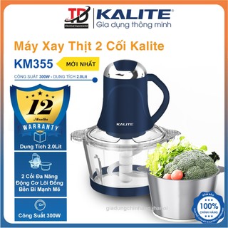 Máy Xay Thịt Kalite KM355, 2 Cối Thủy Tinh & Inox 2.0L - Công Suất 300w, Hàng Chính Hãng