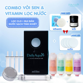 Trọn Bộ Sản Phẩm Lọc Nước Daily Aqua - Vòi sen Lọc Nước, Vi Khuẩn, Tạp Chất & Lõi Lọc Nước Vitamin