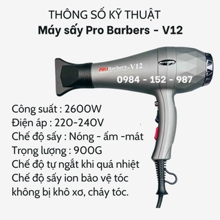 Máy sấy tóc công suất lớn 2600w cao cấp chế độ sấy nóng lạnh 2 chiều