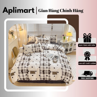 Bộ chăn ga gối cotton poly set 4 món hàng nhập khẩu