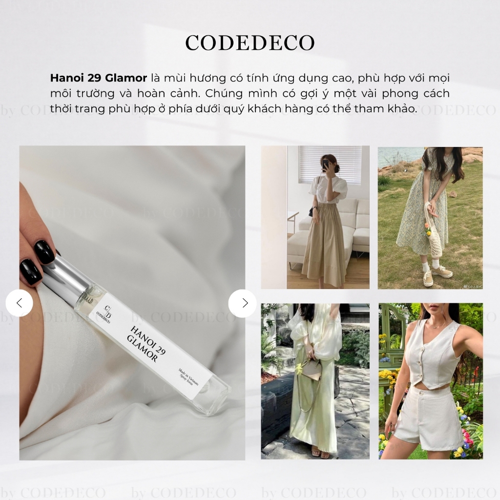 Tinh dầu nước hoa nữ CODEDECO Hanoi 29 - 10ml dạng xịt tiện lợi | BigBuy360 - bigbuy360.vn