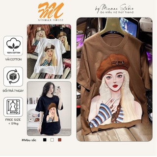 [ Hàng Chuẩn ] Áo Thun Nữ Quảng Châu In hình Cô Gái Chất Mềm Mịn Mát Form Unisex Ulzzang