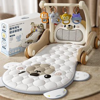 Thảm nhạc cho bé sơ sinh nằm chơi kiêm xe tập đi có nhạc đàn piano 3IN1, đồ chơi cho bé sơ sinh 06 tháng, 1 tuổi.