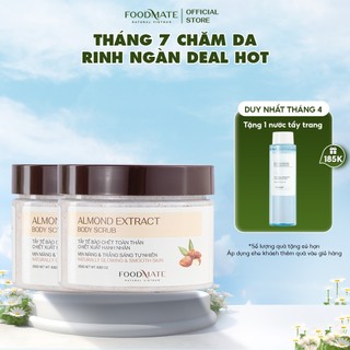 Combo 2 hộp tẩy tế bào chết body hạnh nhân FOODMATE hỗ trợ sáng da ngừa mụn và dưỡng ẩm da 250g
