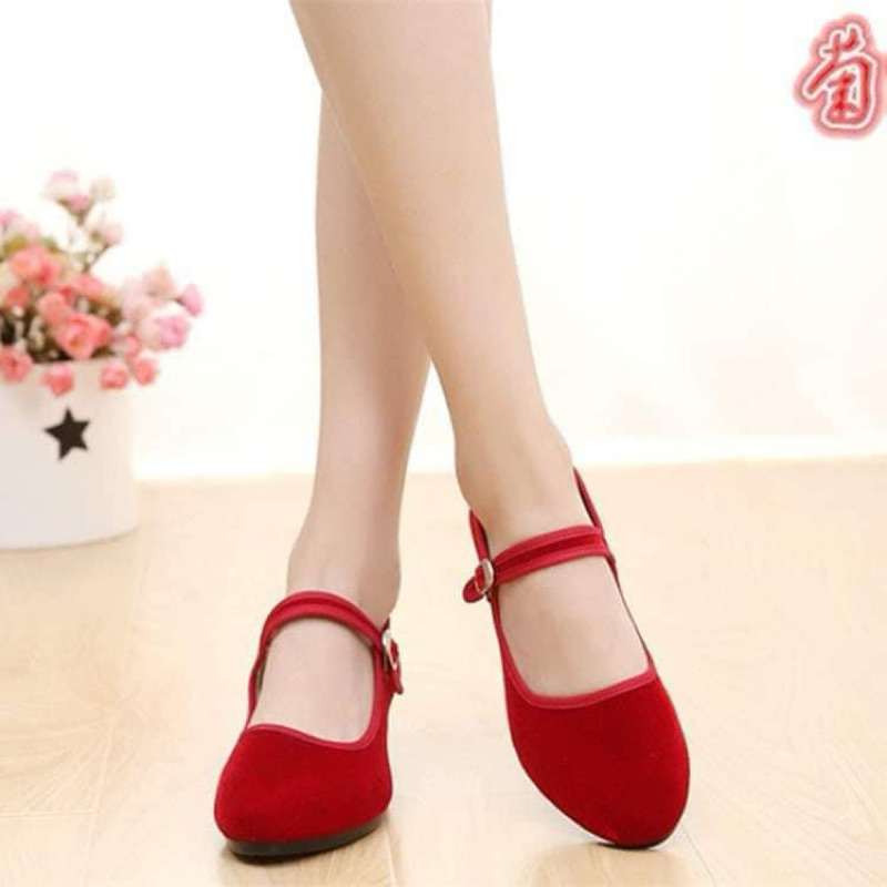 Giày nhung cao gót 5cm, giày nhảy khiêu vũ