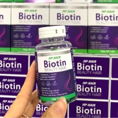 Combo viên uống  ngăn rụng tóc, hỗ trợ mọc tóc- Kẽm MP Zinc và Biotin Beauty Hair ,hộp 60 viên