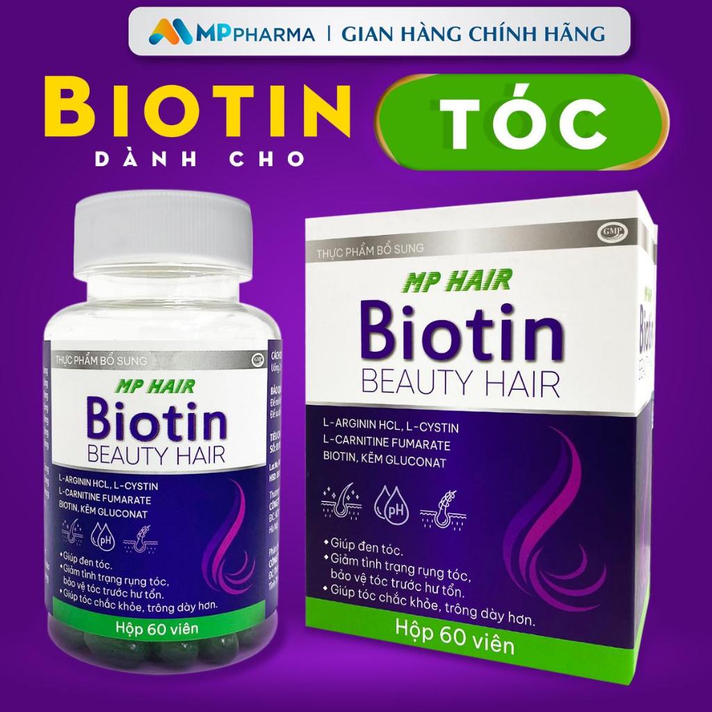 Combo viên uống  ngăn rụng tóc, hỗ trợ mọc tóc- Kẽm MP Zinc và Biotin Beauty Hair ,hộp 60 viên