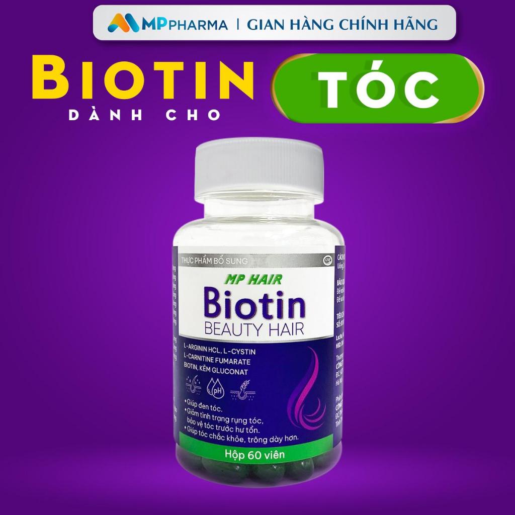 Combo viên uống  ngăn rụng tóc, hỗ trợ mọc tóc- Kẽm MP Zinc và Biotin Beauty Hair ,hộp 60 viên