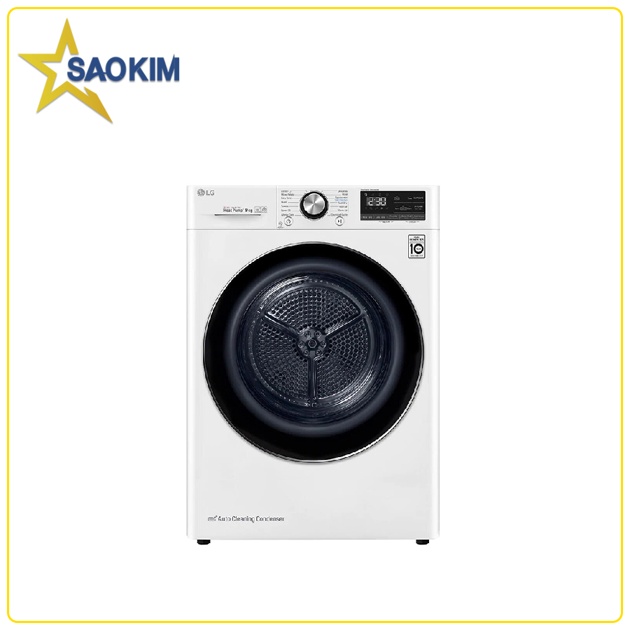 Máy sấy bơm nhiệt LG 9 kg DVHP09W - Hàng Chính Hãng