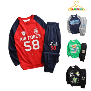 Bộ dài thu đông bé trai size đại JAMIKIDS, bộ quần tay dài chất cotton xuất dư mềm mịn 23-57kg 005
