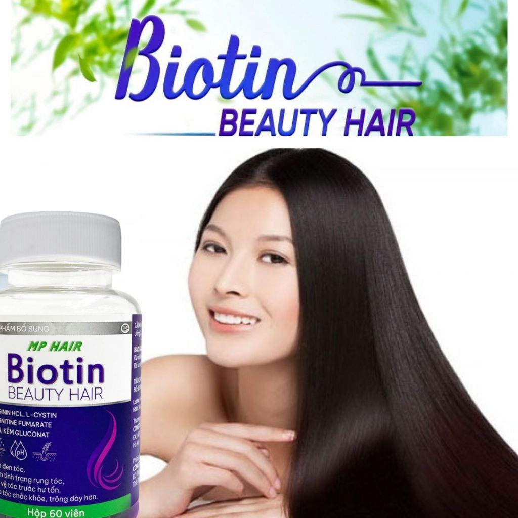 Combo viên uống  ngăn rụng tóc, hỗ trợ mọc tóc- Kẽm MP Zinc và Biotin Beauty Hair ,hộp 60 viên