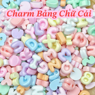 (Kèm keo dán) Charm Chữ Cái Trang Trí nhiều mầu sắc Mũ Bảo Hiểm, Ốp Lưng , làm đồ DIY, trang trí dép, kẹp tóc