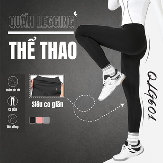 Quần dài legging cạp cao nâng mông tôn dáng co giãn 4 chiều tập gym yoga qlg601