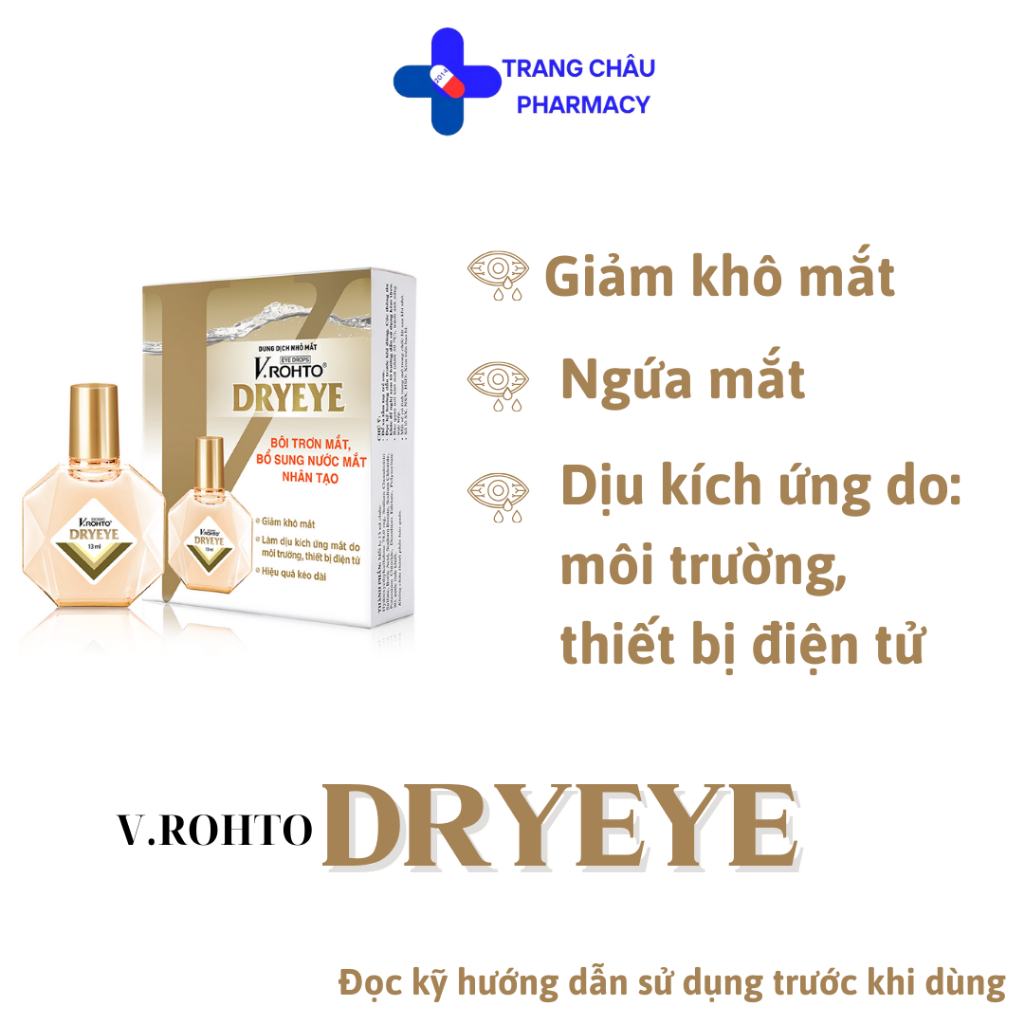 Nước nhỏ mắt cấp ẩm & bổ sung nước mắt nhân tạo V.Rohto DryEye 13ml