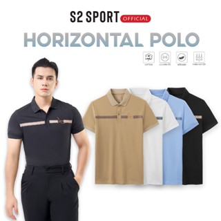 Áo polo nam S2 SPORT áo thun nam thể thao cotton CVC có cổ tay ngắn họa tiết kẻ ngang LEBRO  - SPL08
