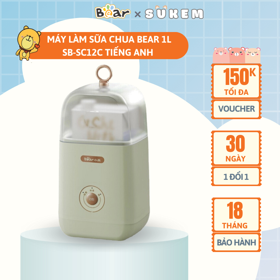 Máy Làm Sữa Chua Bear Mini 1L Lên Men 3 Chế Độ Tự Động An Toàn Vệ Sinh Thực Phẩm SB-SC12C