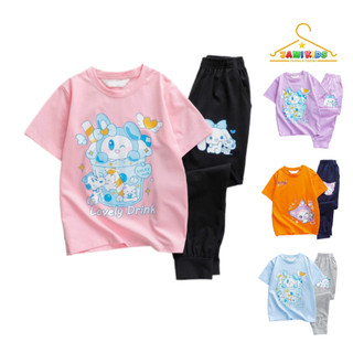 Bộ quần dài áo ngắn tay bé gái JAMIKIDS, bộ quần áo chất cotton 4 chiều size đại mềm mịn 20-46kg 003