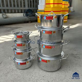 Nồi nhôm Bình Minh nhỏ kích cỡ 16-30 cm hàng thủ công Việt Nam chính hãng, bền nhẹ, dẫn nhiệt tốt của gia dụng Du Thủy