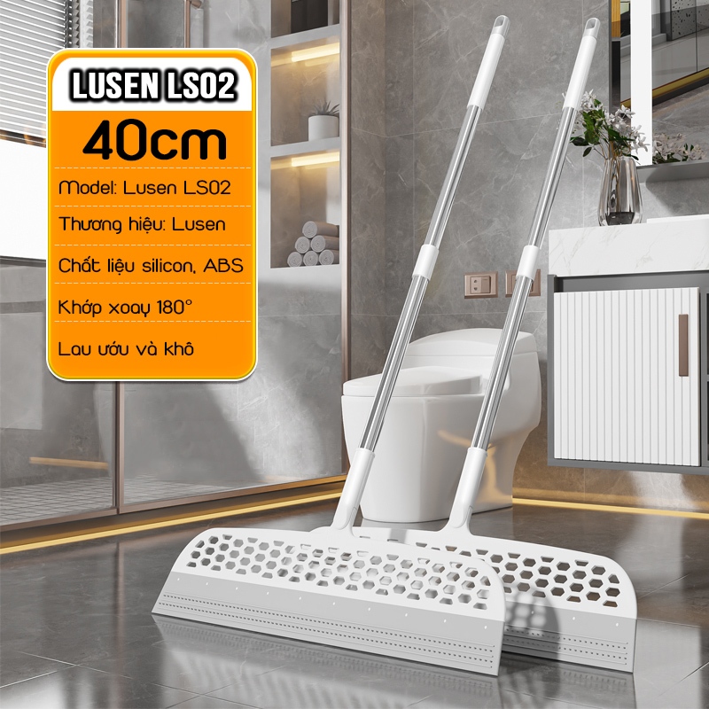 Cây gạt nước sàn nhà, lau kính Lusen LS02, chổi gạt nước nhà tắm, cây cào nước cầm tay đa năng