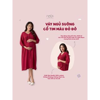 [BST NOUS MOM] Váy ngủ bầu suông,váy bầu mặc đi chơi chất liệu thoáng mát dành cho mẹ bầu và sau sinh mặc ở nhà