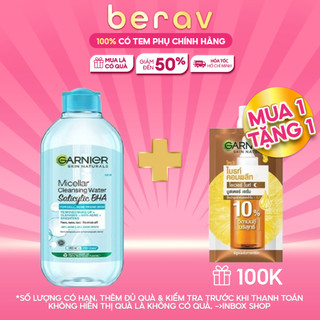 Nước Tẩy Trang Garnier Cho Da Dầu Mụn Salicylic BHA Micellar 400ml - Nắp Xanh