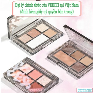 Bảng phấn mắt VEECCI 5 ô 5,2g màu ngọc trai nhũ và lì, lên màu chuẩn, lấp lánh và tự nhiên