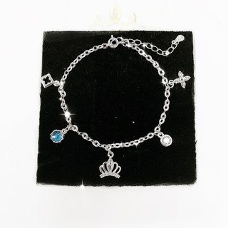 LẮC TAY BẠC QUÝ CÔ BẠC Ý S925 mix 5 charm rơi, lắc hoa tròn phay phụ kiện trang sức bạc QMJ -Q443