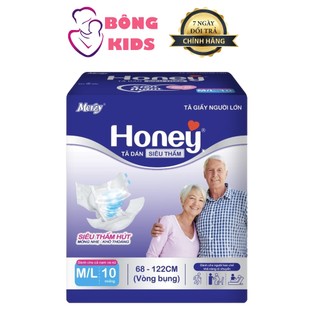 Tã dán người lớn Honey size M/L 10 miếng siêu thấm hút, mềm mịn, siêu mỏng