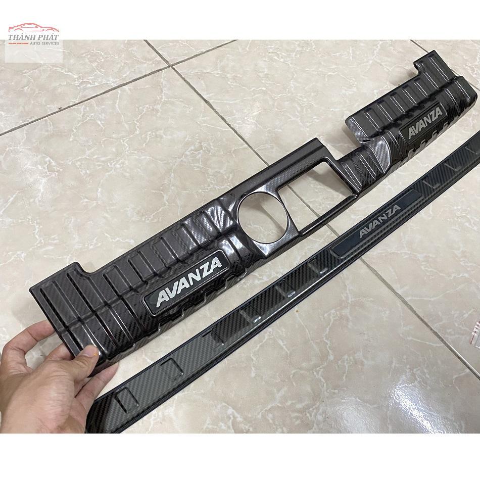 Avanza, Ốp Chống Trầy Xước Cốp Carbon Toyota Avanza 2023 2024 Full Bộ 2 Chi Tiết Hàng Cao Cấp Loại 1