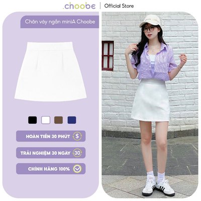 Chân váy ngắn miniA Choobe dáng chữ A có quần bảo hộ phong cách thanh lịch chất vải cao cấp CV42