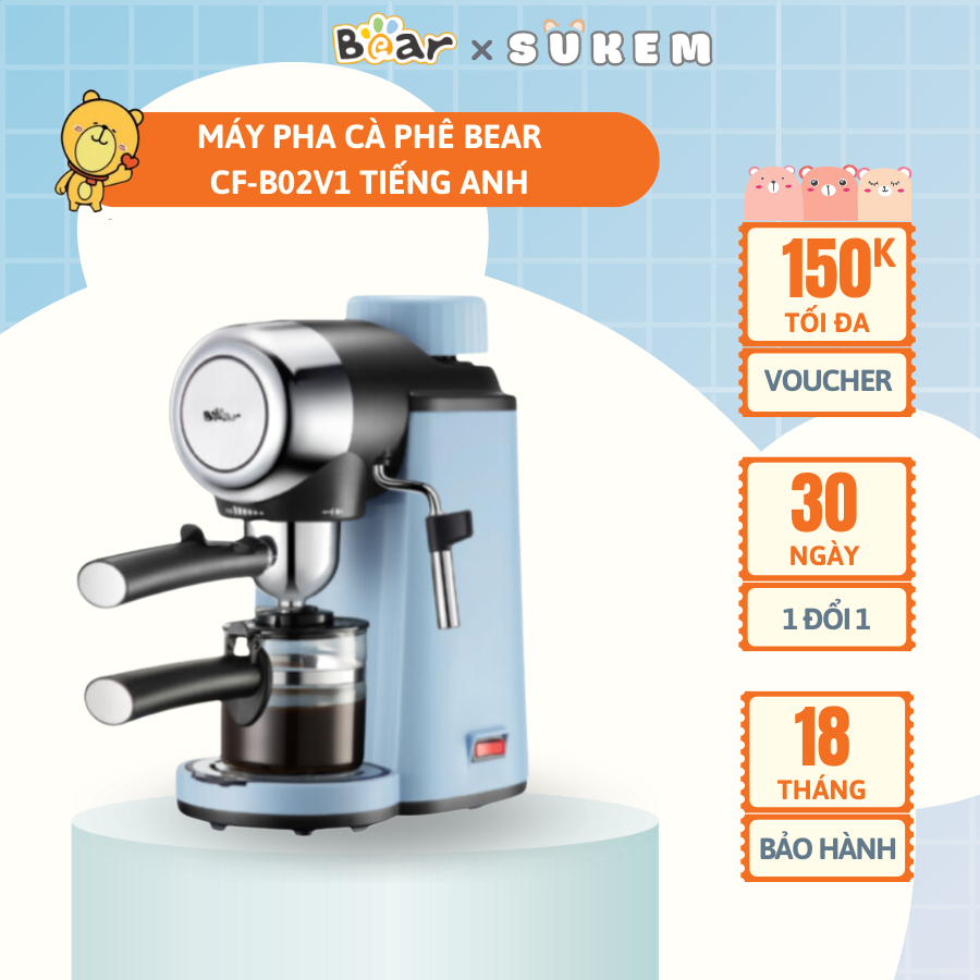 Máy Pha Cà Phê Bear Tự Động Pha Cafe, Pha Espresso Phong Cách Ý CF-B02V1