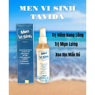 DỨT ĐIỂM MỤN LƯNG, MỤN NGỰC VIÊM NANG LÔNG CÙNG MEN VI SINH TAVIDA DUNG TÍCH 100ML