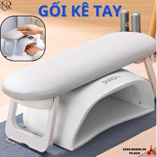 Gối kê tay làm nail SNRQI H6 chính hãng bằng da PU làm móng cao cấp (tặng kèm thảm trải lưới) - Nails Red