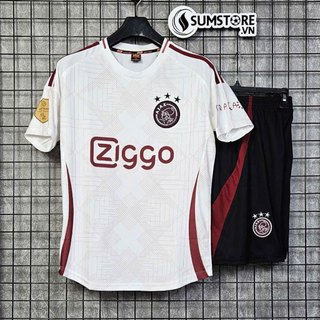 Bộ đồ bóng đá CLB Ajax Trắng Mè - Đồ đá banh 2024