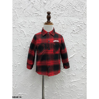 Áo sơ mi offwhite đỏ sang chảnh hàng quảng châu sc bé trai
