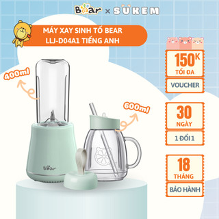  Máy Xay Sinh Tố Cầm Tay Bear Xay Hoa Quả Công Suất Lớn Chất Liệu An Toàn LLJ-D04A1 