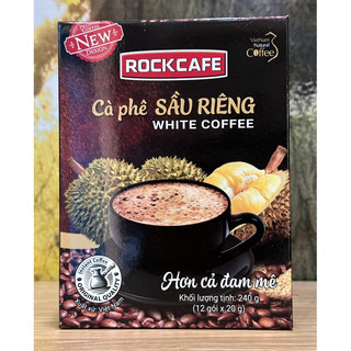 Cà phê sầu riêng rockcafe white coffee hộp 240g/12 gói x 20g