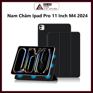 Bao Da Cover Nam Châm Hít Cho Ipad Pro 11 Inch M4 2024 Hỗ Trợ Smart cover Pencil 2