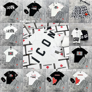 T Full mẫu đồ bộ Quần Áo DSQ2 lá phong đỏ Cao Cấp - Bộ Nam Mùa Hè Cao Cấp Form Dáng Rộng Hot Trend.