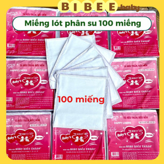  Miếng lót phân su tím Hiền trang bịch 100 miếng giấy lót phân su cho bé sơ sinh - Bibeebaby 
